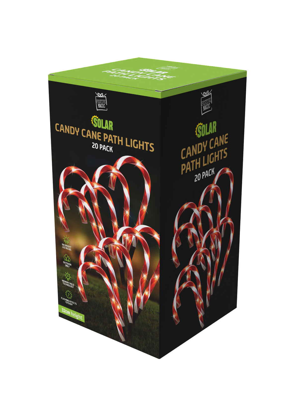 Solar Mini Candy Cane Path Lights 20pk