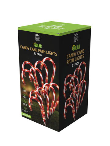 Solar Mini Candy Cane Path Lights 20pk