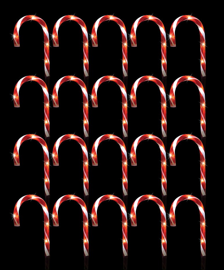 Solar Mini Candy Cane Path Lights 20pk