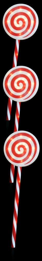 Solar LED Jumbo Path Lollipops 3pk Asst