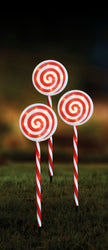 Solar LED Jumbo Path Lollipops 3pk Asst