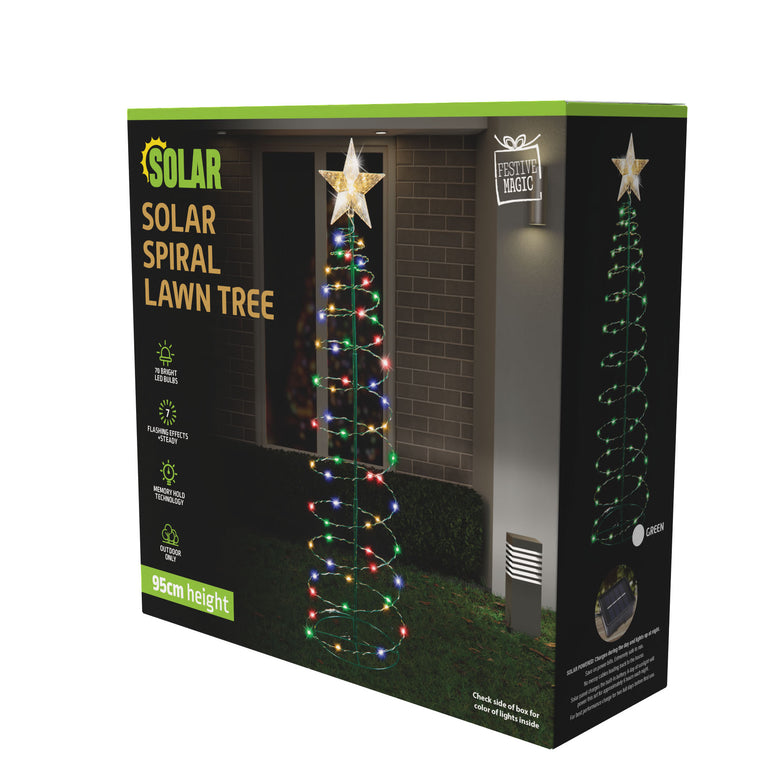 Solar Spiral Tree Stake Light 95cm Asst