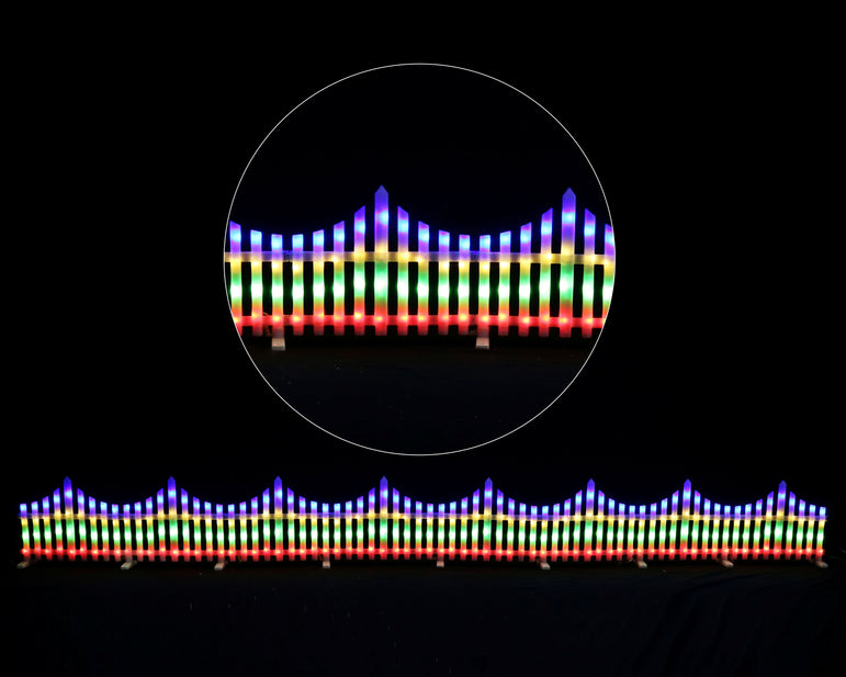 LED Picket Fence 8pk Multi Colour