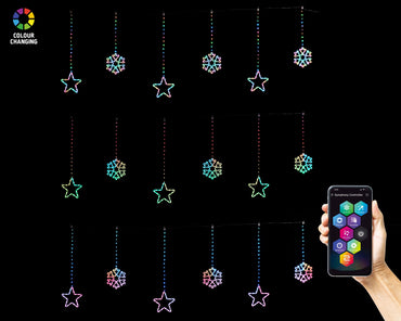 App Lightshow Star-Snowflake Curtain