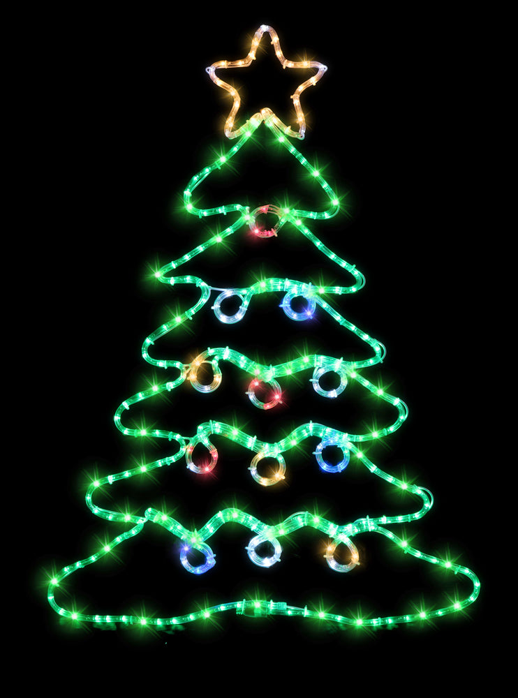 LED Ropelight Tree w/Baubles Twinkle