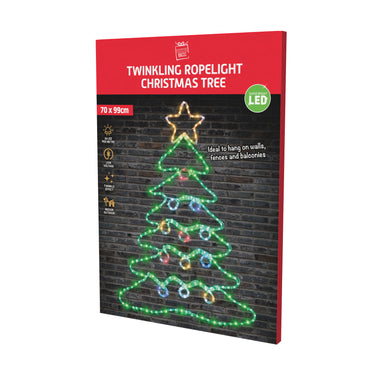 LED Ropelight Tree w/Baubles Twinkle