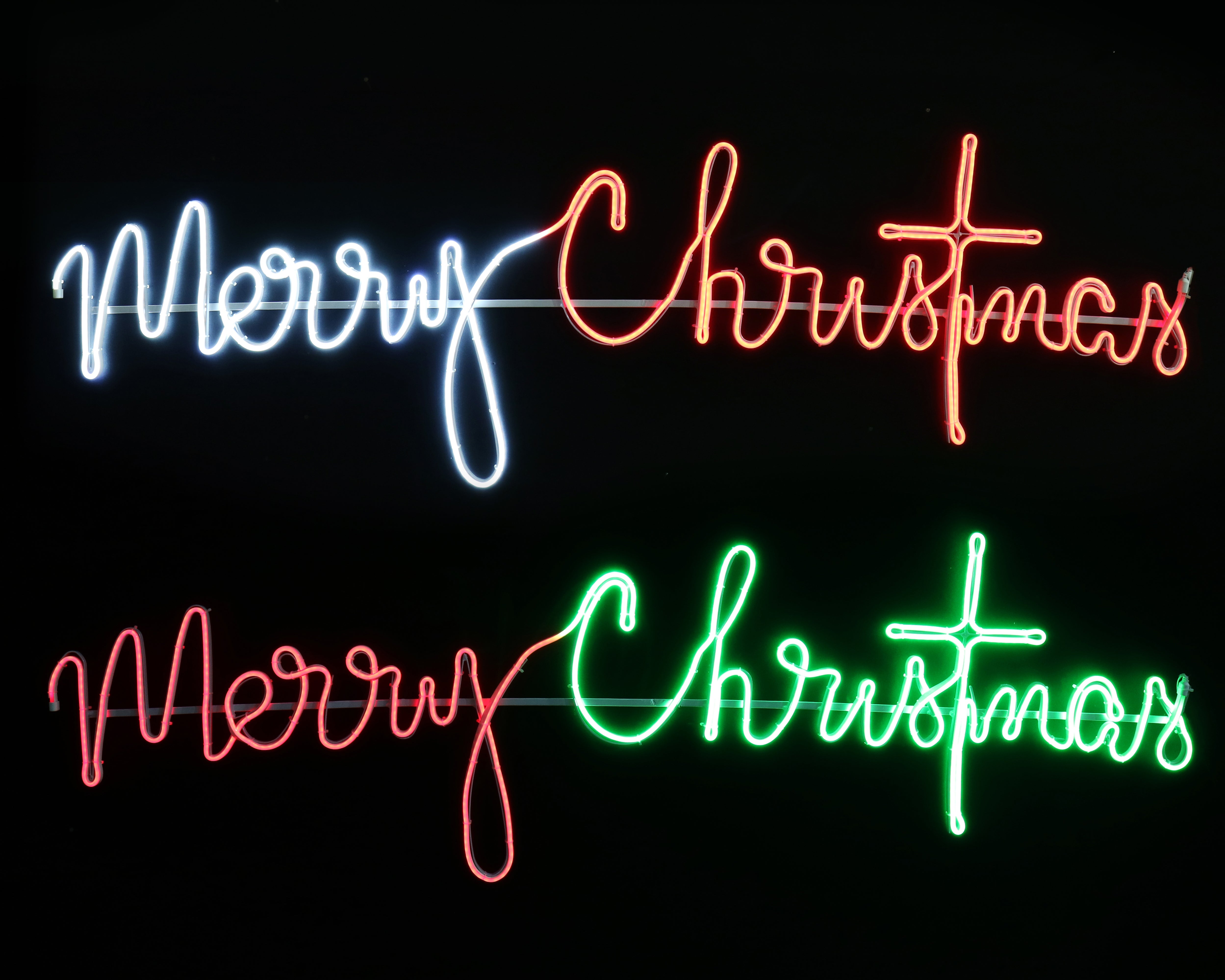LED Neonflex Cursive Merry Christmas Asst