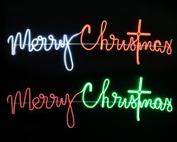 LED Neonflex Cursive Merry Christmas Asst