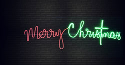 LED Neonflex Cursive Merry Christmas Asst