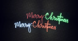 LED Neonflex Cursive Merry Christmas Asst