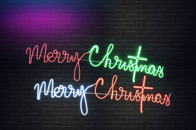 LED Neonflex Cursive Merry Christmas Asst