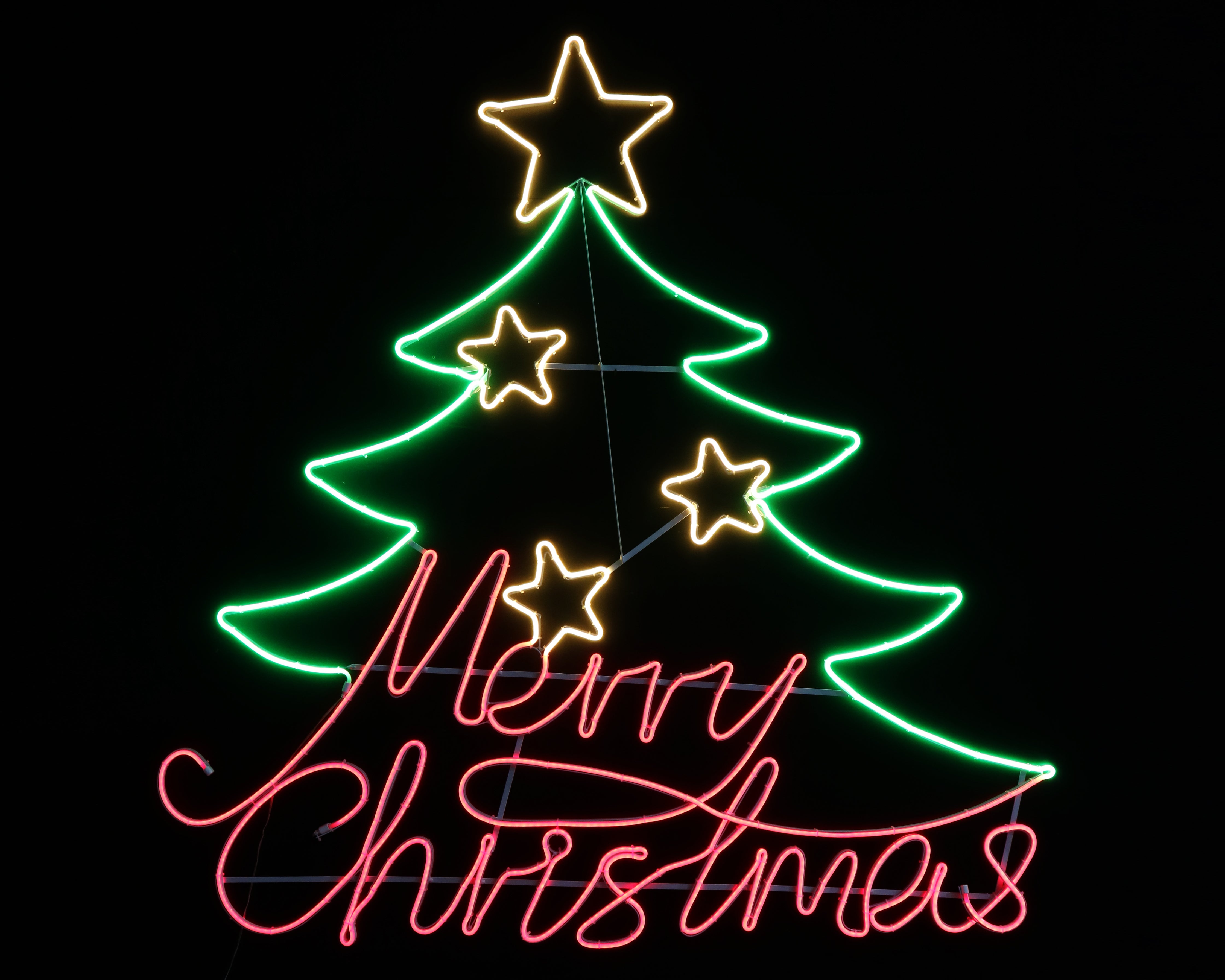 LED Neon flex Merry Christmas Star Tree