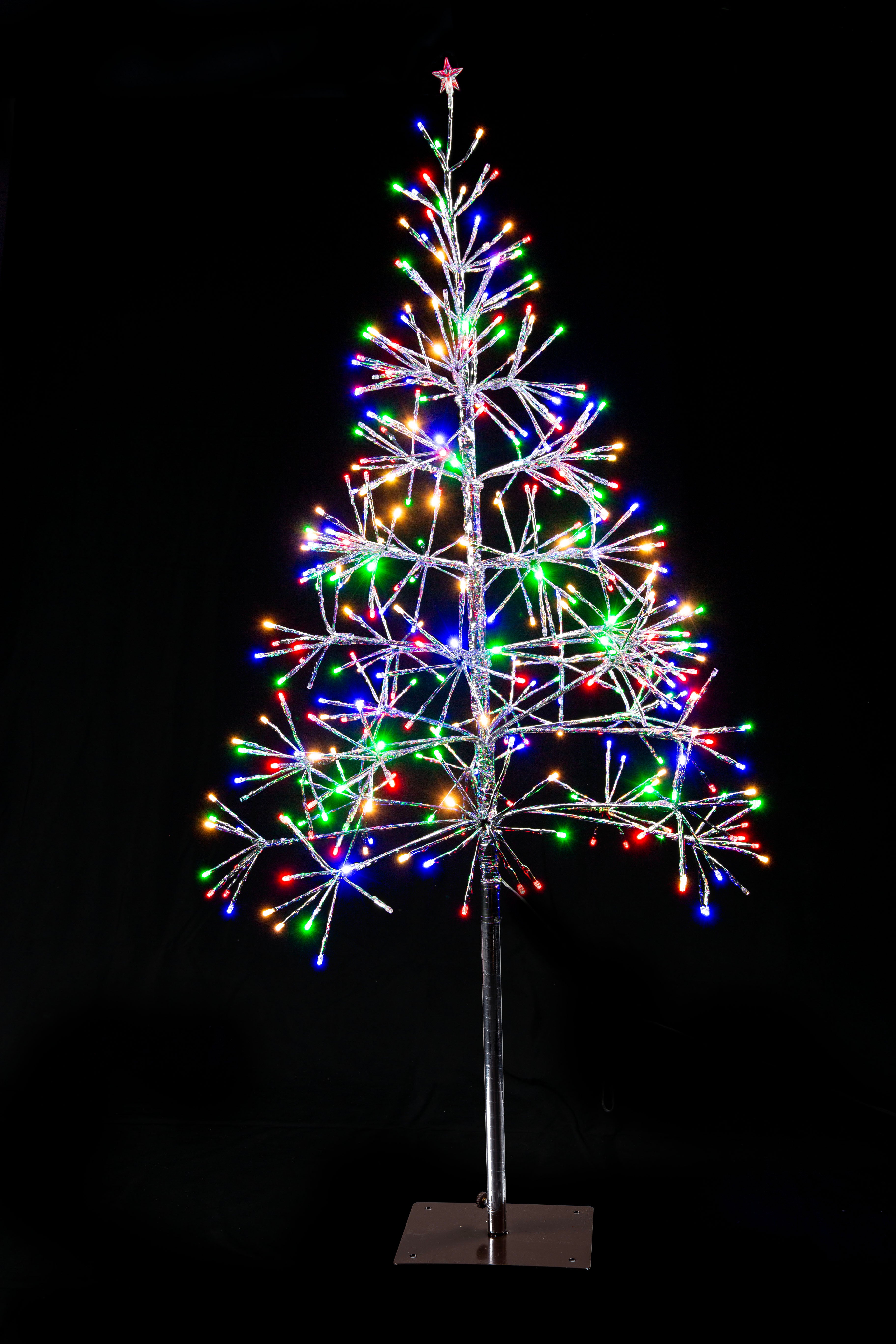 LED Sparkle Tree 135cm Twinkle Silver Multi / Gold - Pink