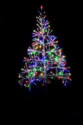 LED Sparkle Tree 135cm Twinkle Silver Multi / Gold - Pink