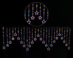 LED Star Curtain 25 Strand Multi Colour 360cm