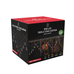 LED Star Curtain 25 Strand Multi Colour 360cm