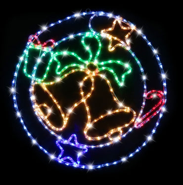 LED Ropelight Wreath Flashing Bells Bauble