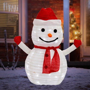 LED Pop Up Mesh Tinsel Snowman
