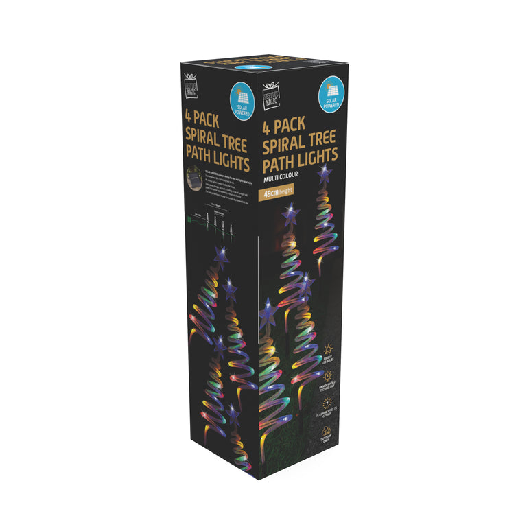 Solar Spiral Tree Path Lights (4pk)