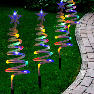 Solar Spiral Tree Path Lights (4pk)