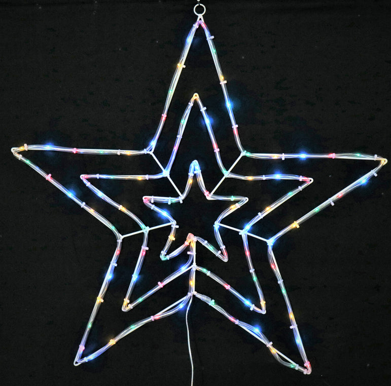 Solar LED Tube light 5pk Star Chain / 3D star / Multi Col
