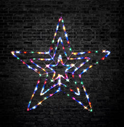Solar LED Tube light 5pk Star Chain / 3D star / Multi Col