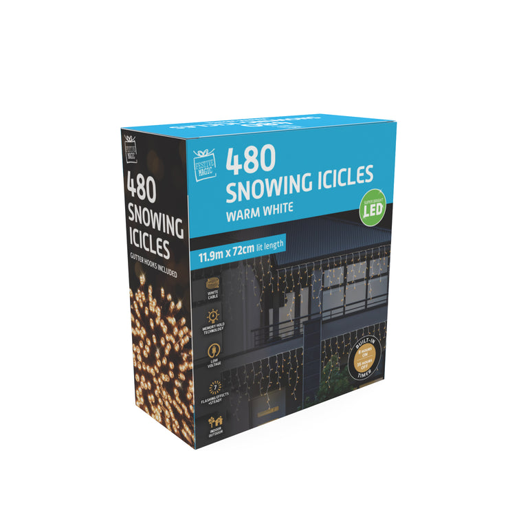 LED Snowing Icicle Lights (480)
