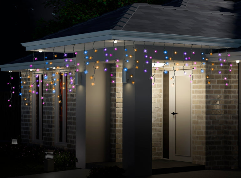 LED 300 Icicle Lights 5 Asst Colours
