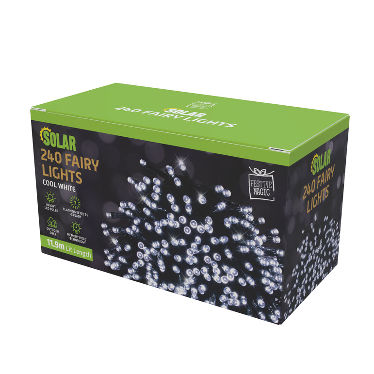 Solar LED Fairy Lights 240 5 Asst colours