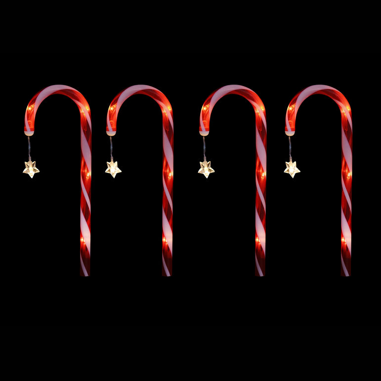 Solar Candy Cane With Stars (4pk)