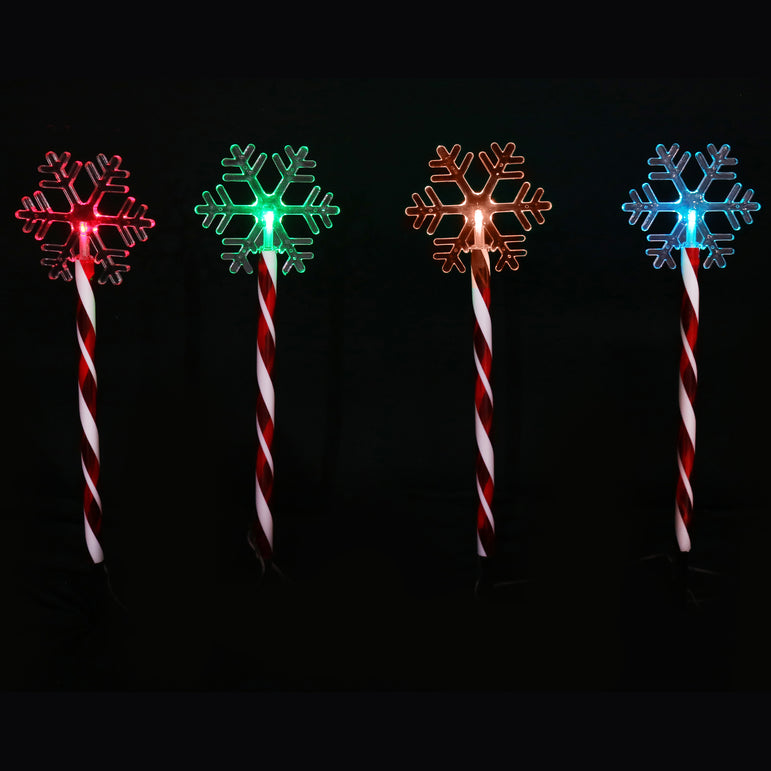 Solar Candy Snowflake Path Lights (4pk)
