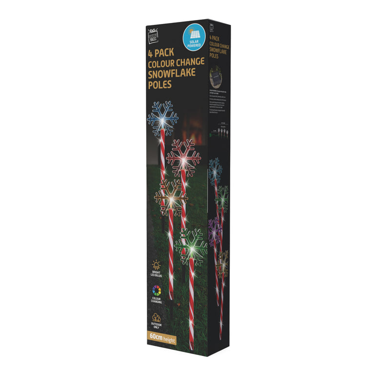 Solar Candy Snowflake Path Lights (4pk)
