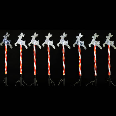 Solar Candy Cane With Reindeer (8pk)