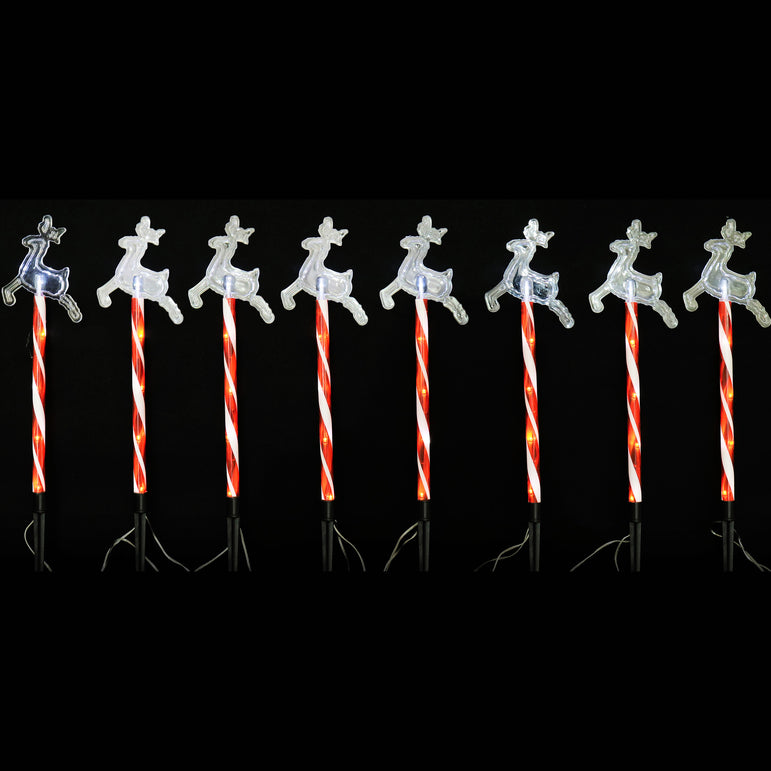 Solar Candy Cane With Reindeer (8pk)