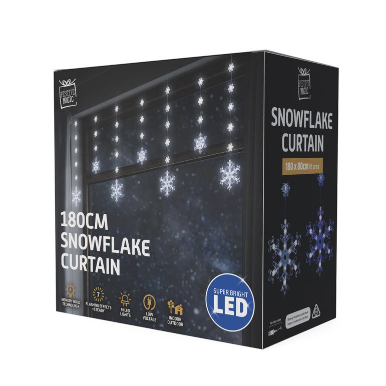 LED Slowflake Curtain (180cm)