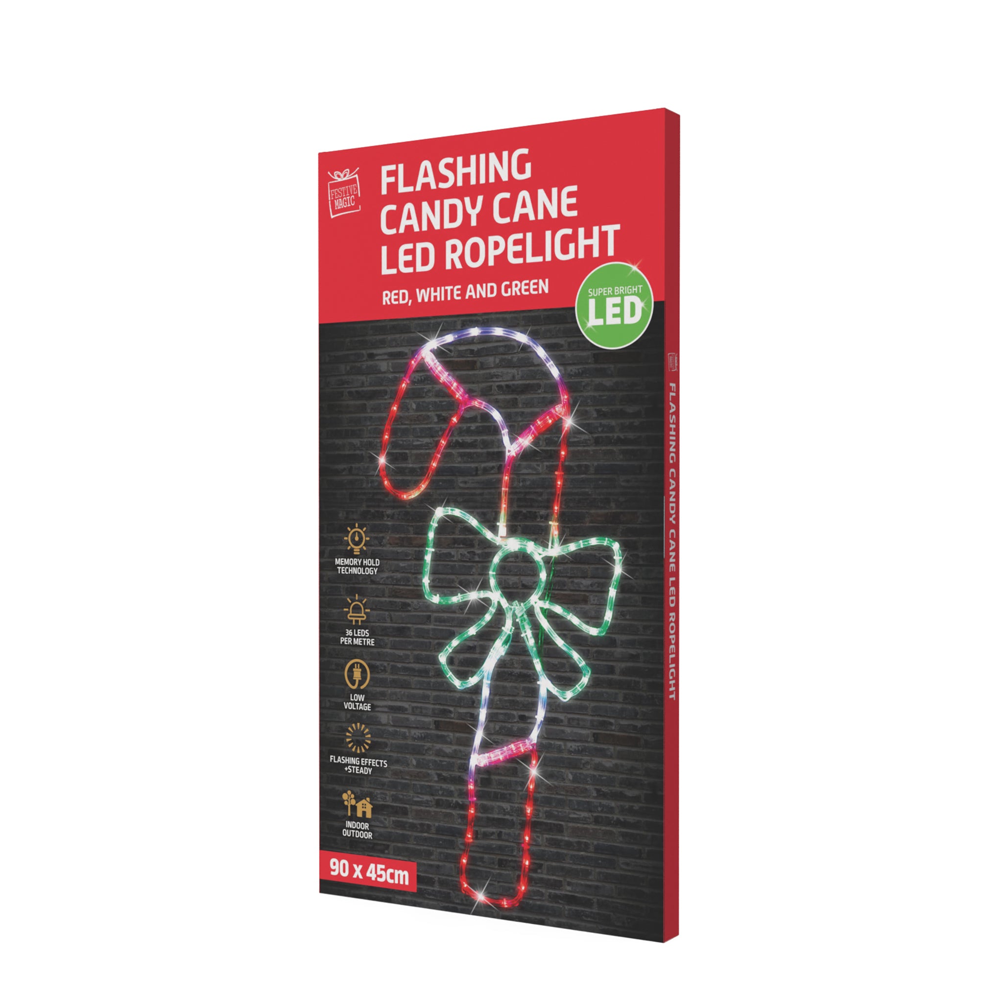 Ropelight Flashing Candy Cane (90cm)