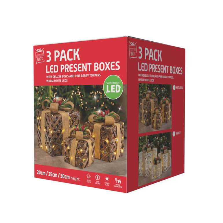 LED Present Boxes (3pk)