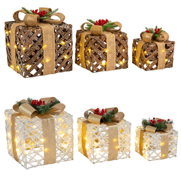 LED PRESENTS 3pc PINE BERRY TOPPER 2Asst