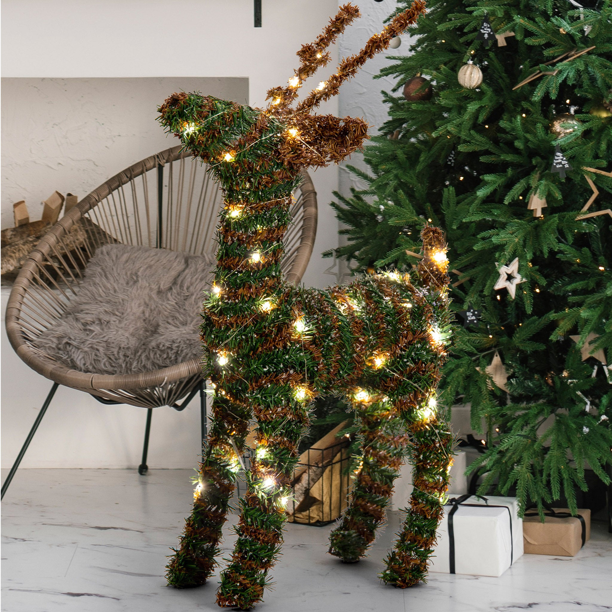 LED Reindeer Tinsel (66cm)