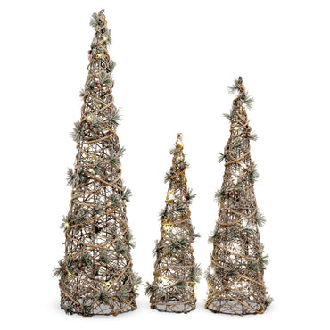 LED Deluxe Snowy Trees (3pk)