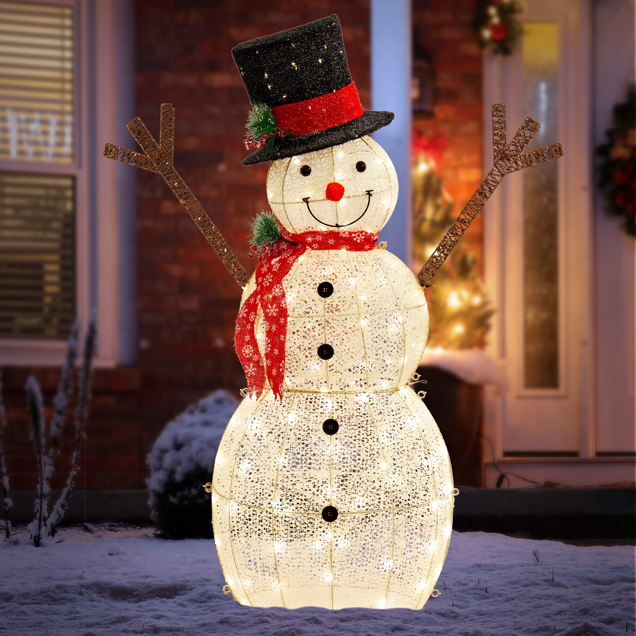 LED Glitter 3D Deluxe Snowman (139cm)