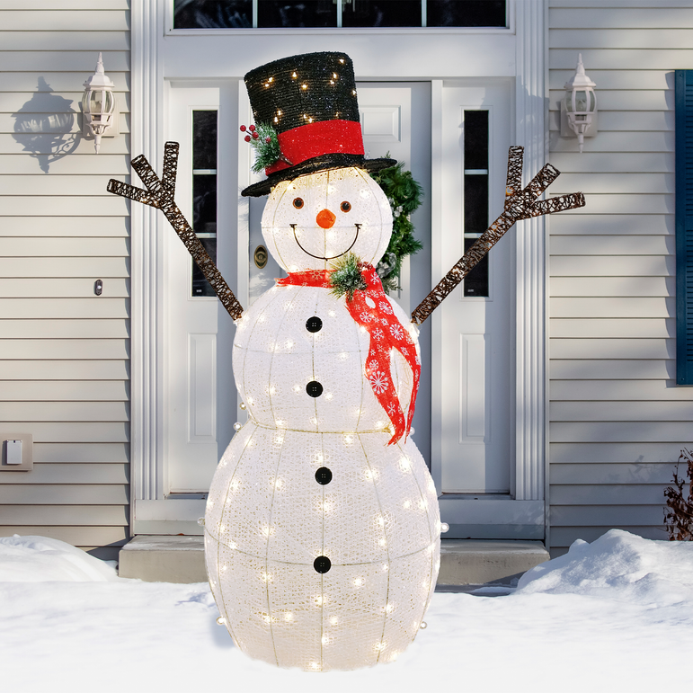 LED Glitter 3D Deluxe Snowman (139cm)