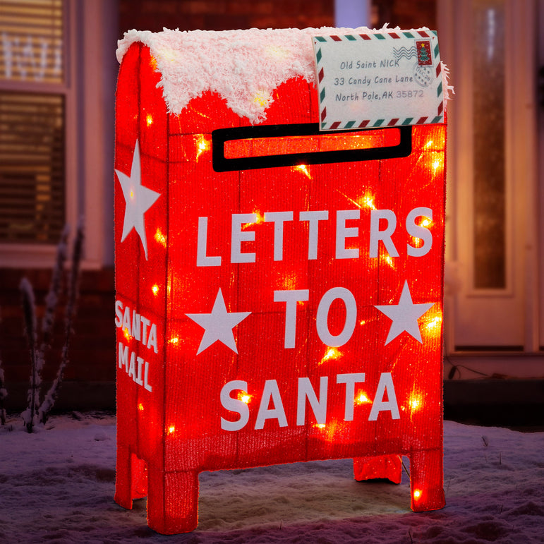 LED Mesh Santa Letter Box