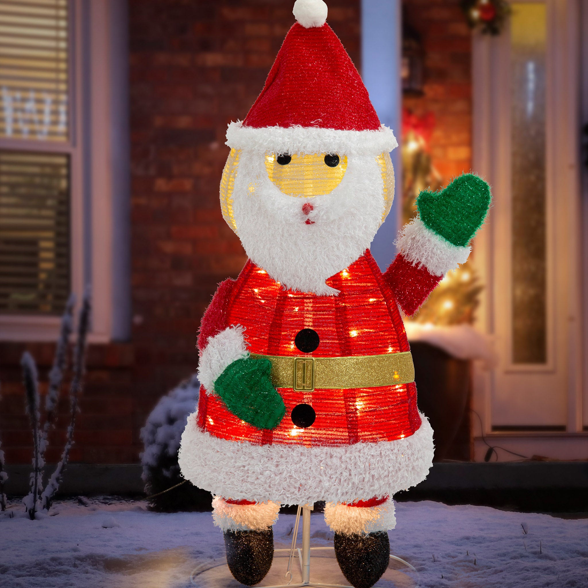 LED Pop Up Mesh Tinsel Santa