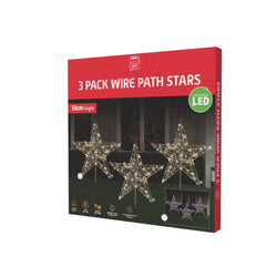 Wire Path Star Lights (3pk)