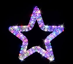 LED Pin Light Fancy Star Flashing Asst