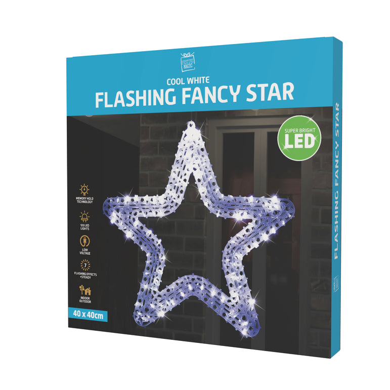 LED Pin Light Fancy Star Flashing Asst