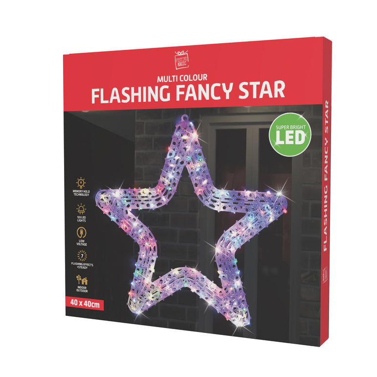 LED Pin Light Fancy Star Flashing Asst