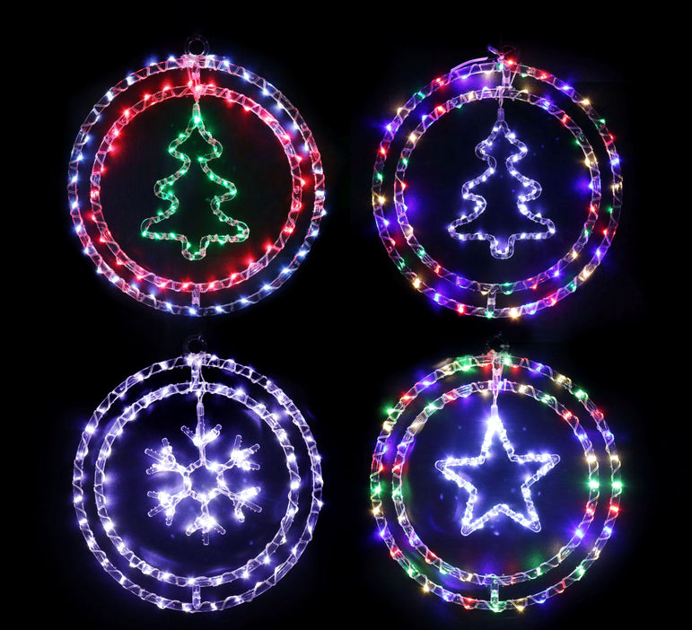 LED Crystal Rings 4 Asst Motif