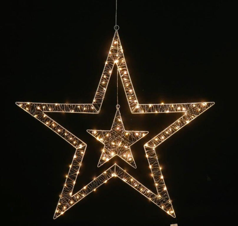 LED Starry Wire 2-in-1 Hanging Star 80cm